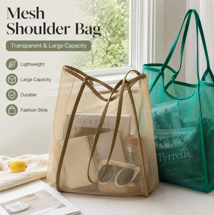 Women'S Bag - Mesh Beach Bag Lightweight, Breathable &
