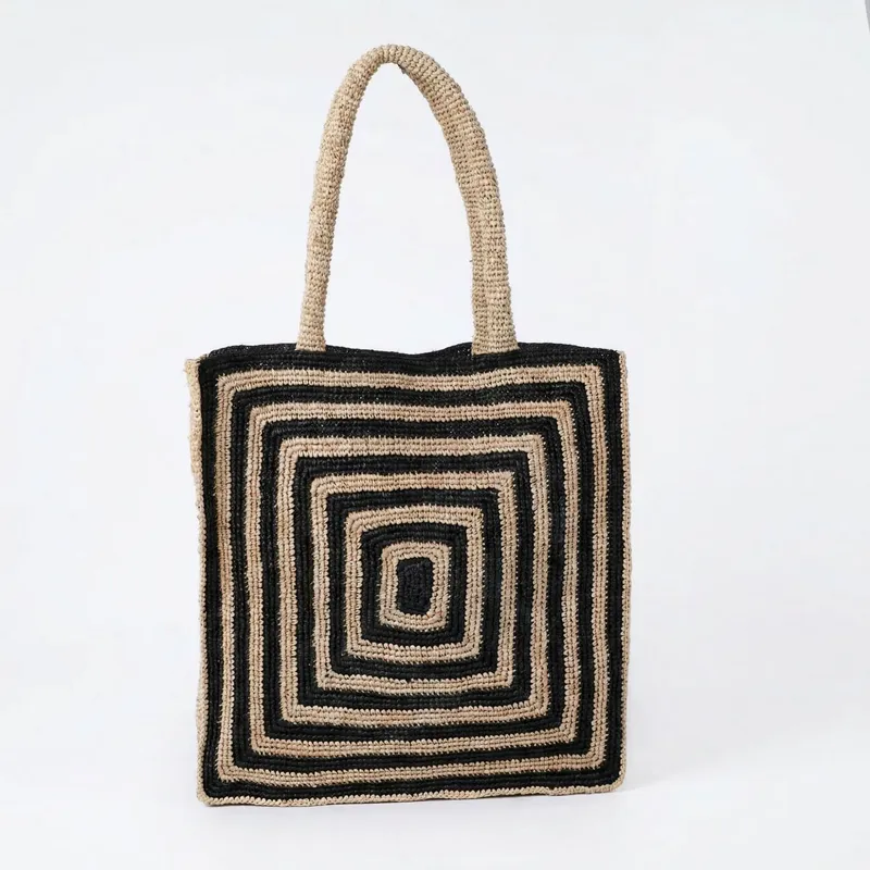 Women Bags Luxury - Striped raffia woven straw bag luxury
