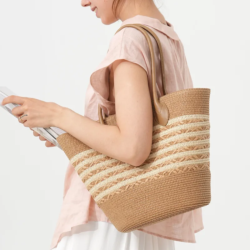 Striped woven straw beach tote - Women'S Bag 리뷰 및 가격