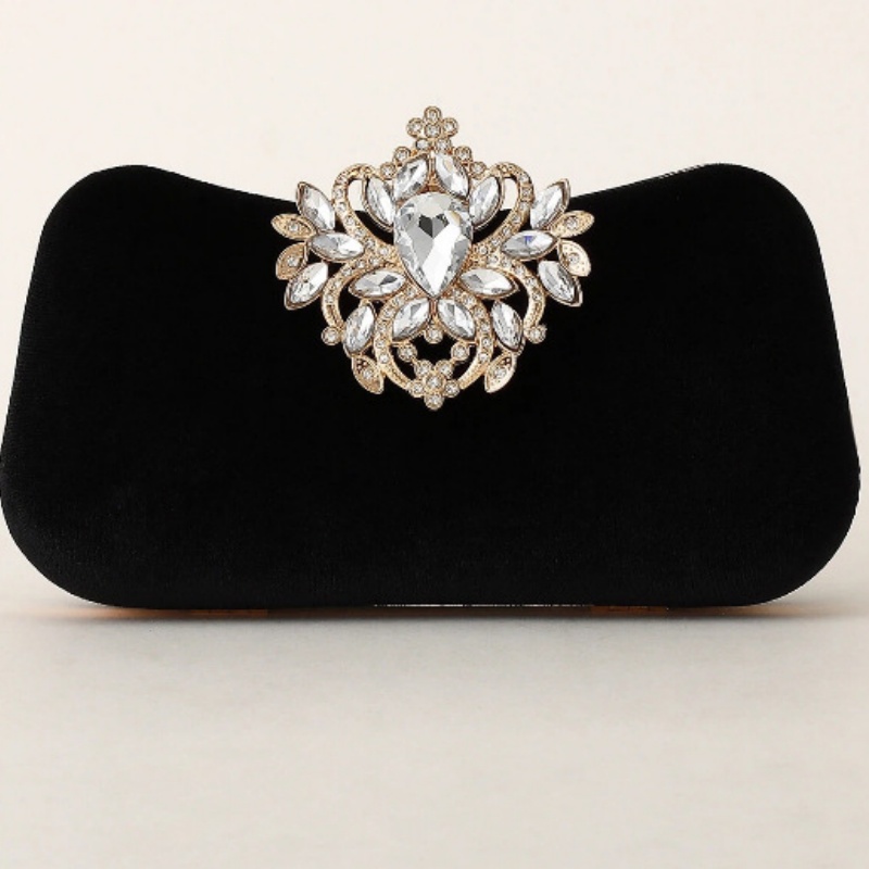 Dark Green Velvet Clutch Bag L - Women Bags Golden 리뷰 및 가격