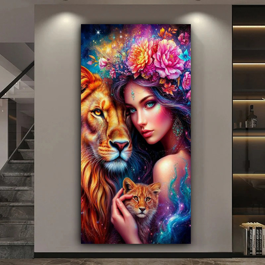 Woman and Lions Diy Diamond Ar - Women Bags Collection 리뷰 및 가격