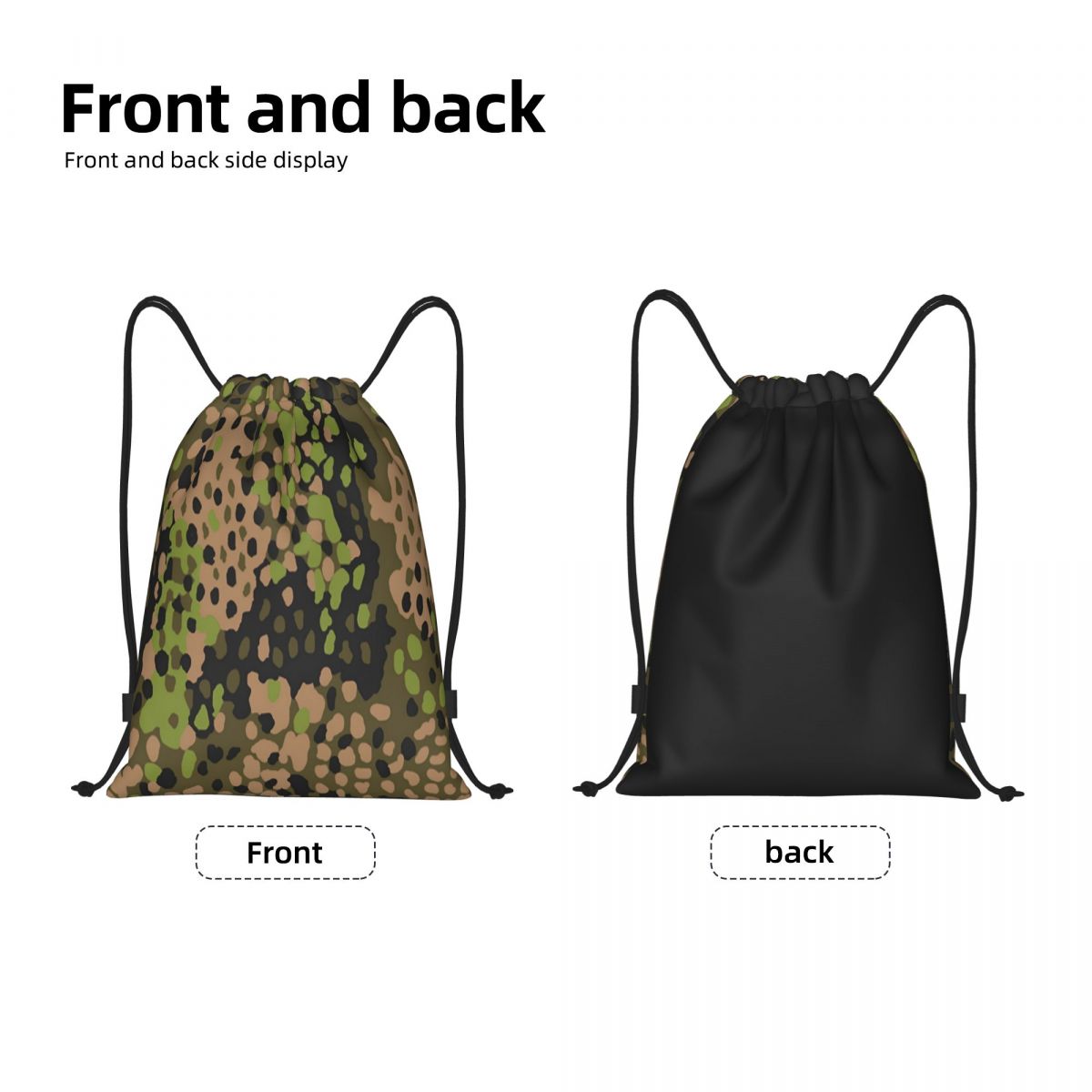 Custom WW2 Camo Drawstring Bac - Women Bags Germany 리뷰 및 가격