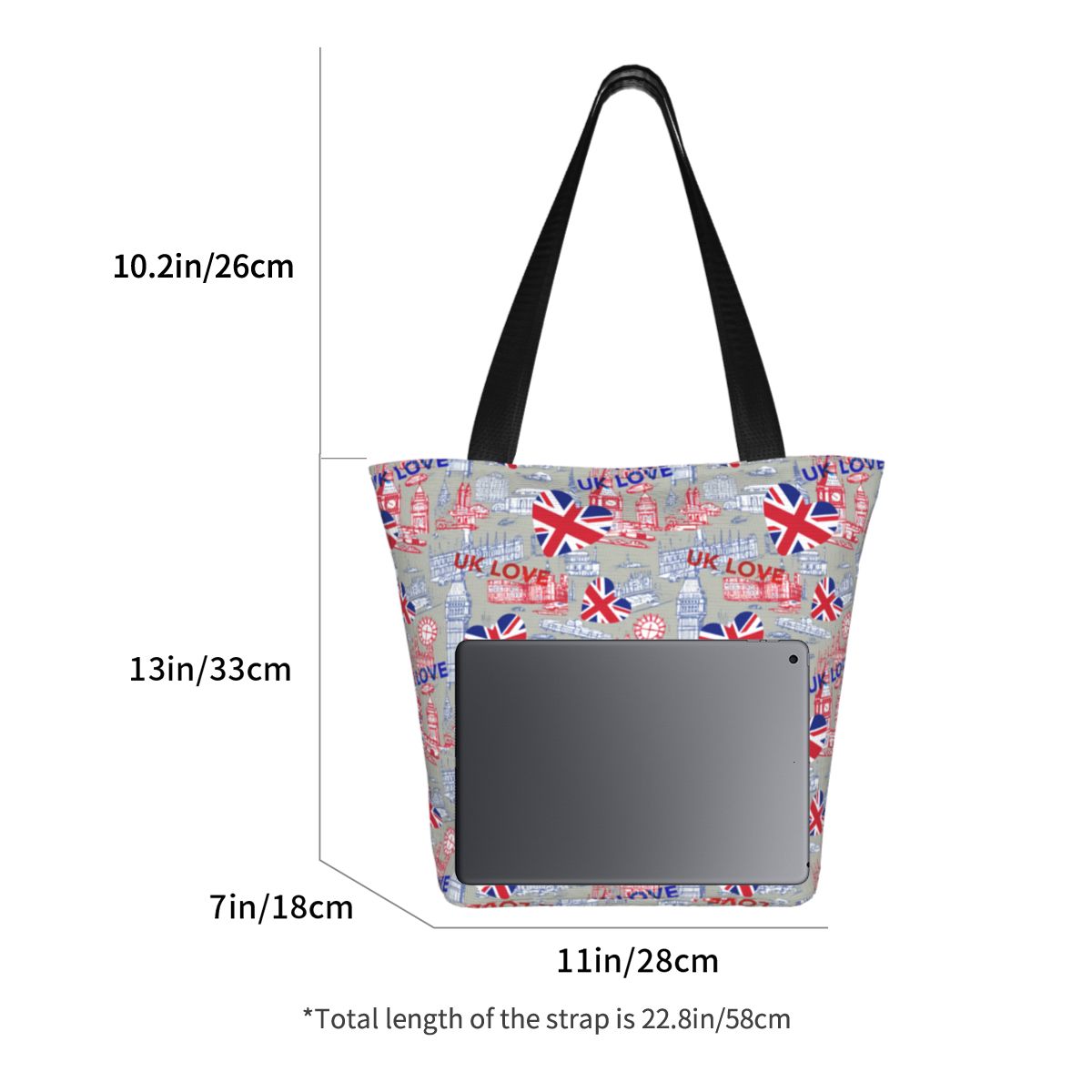 Custom Flag Of The UK Love Gro - Women Bags In Uk 리뷰 및 가격