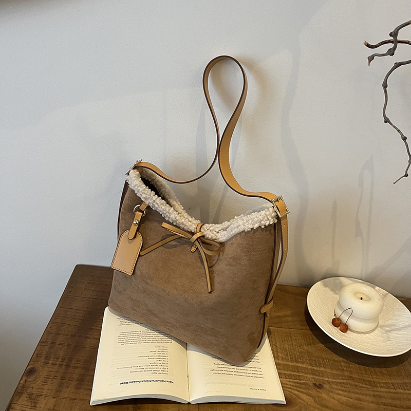 Faux Suede Solid Color Bow Cro - Women Bags Branded Sale 리뷰 및 가격