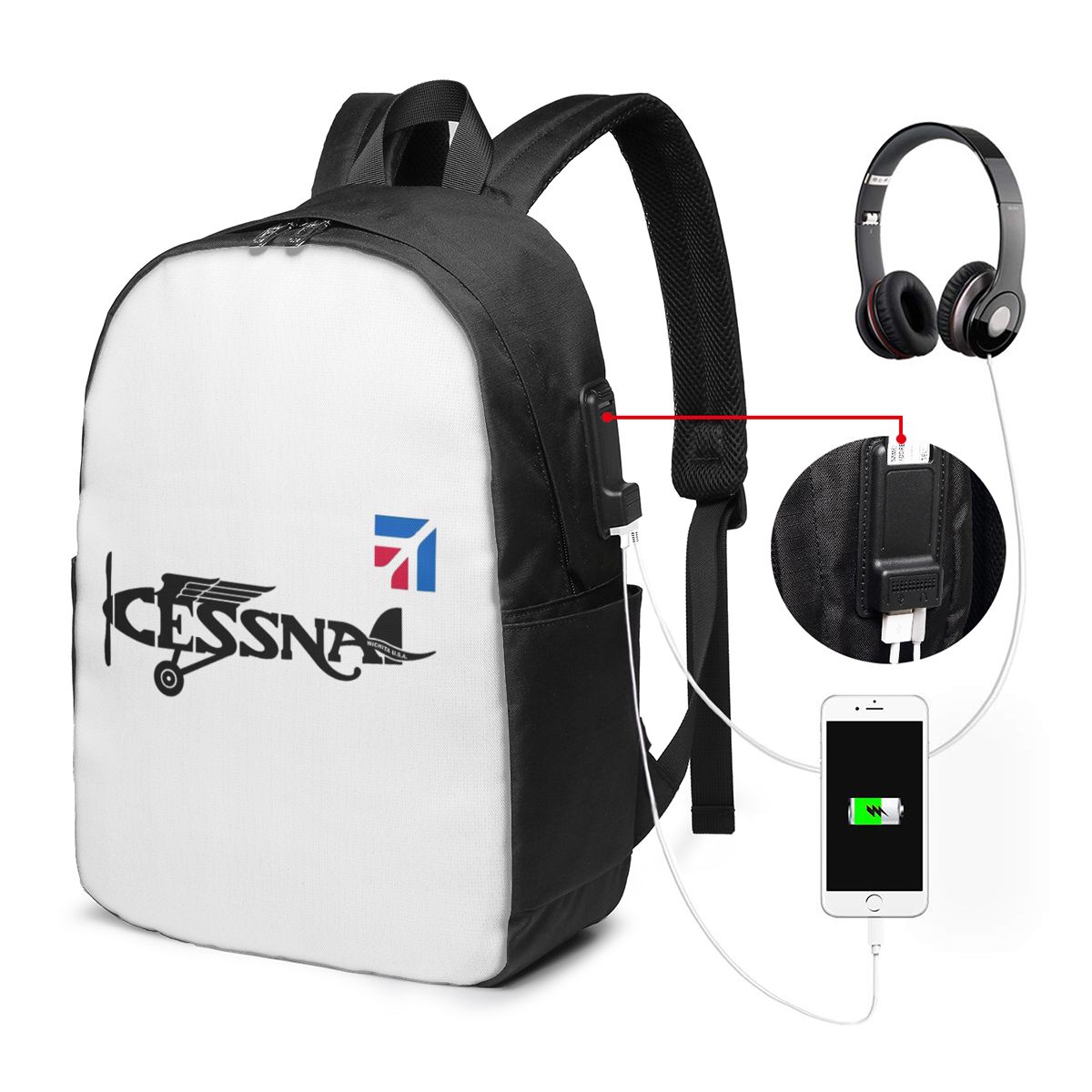 Cessna Logo Backpack Travel No - Women Bags College 리뷰 및 가격