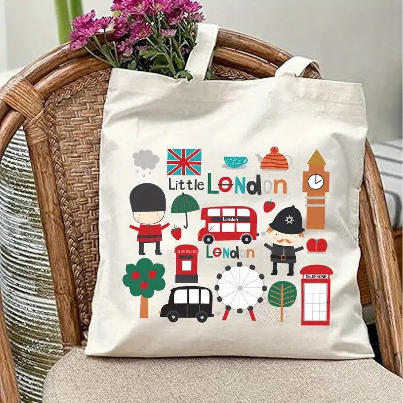 London UK Graphic Canvas Tote  - Women Bags In Uk 리뷰 및 가격