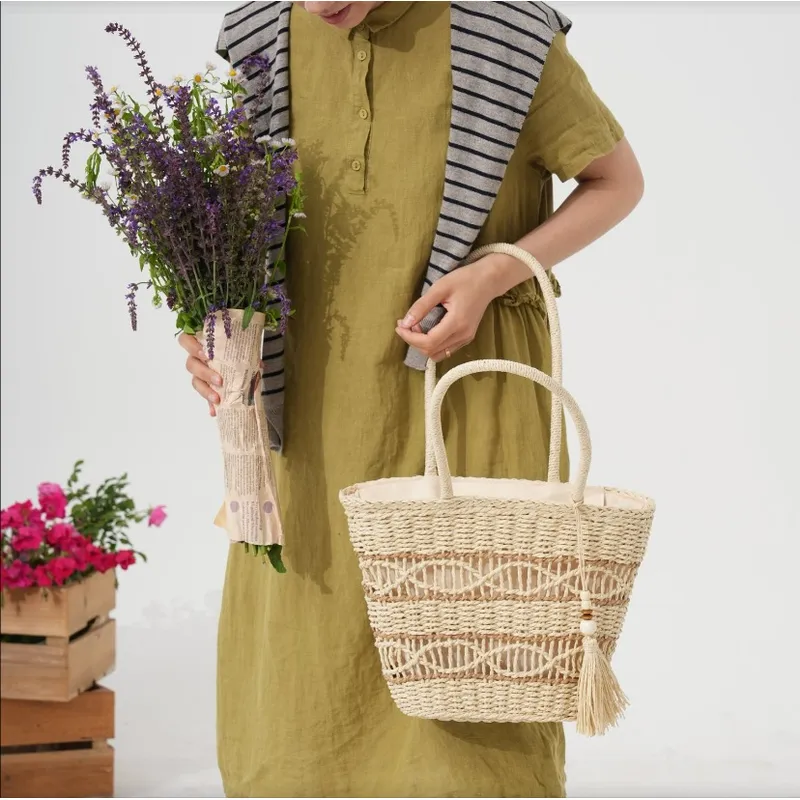 Hollow Woven Straw Shoulder Ba - Women Bags Handmade 리뷰 및 가격