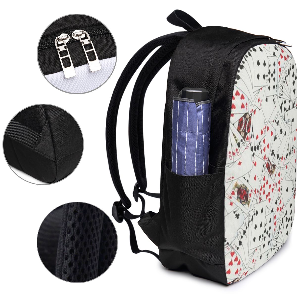 Playing Cards Poker Print Back - Women Bags College 리뷰 및 가격