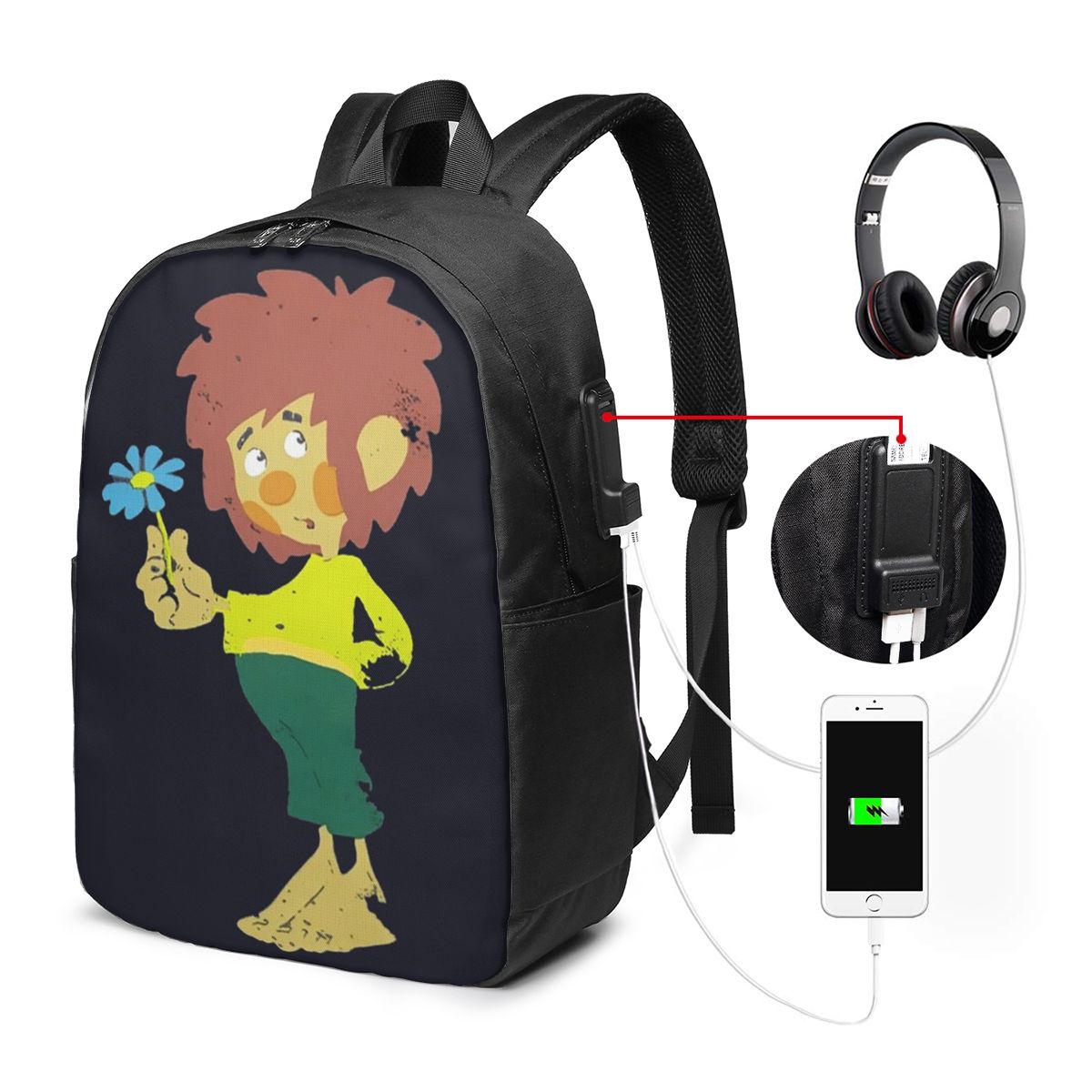 Pumuckl Blume - Figur  Backpac - Women Bags College 리뷰 및 가격