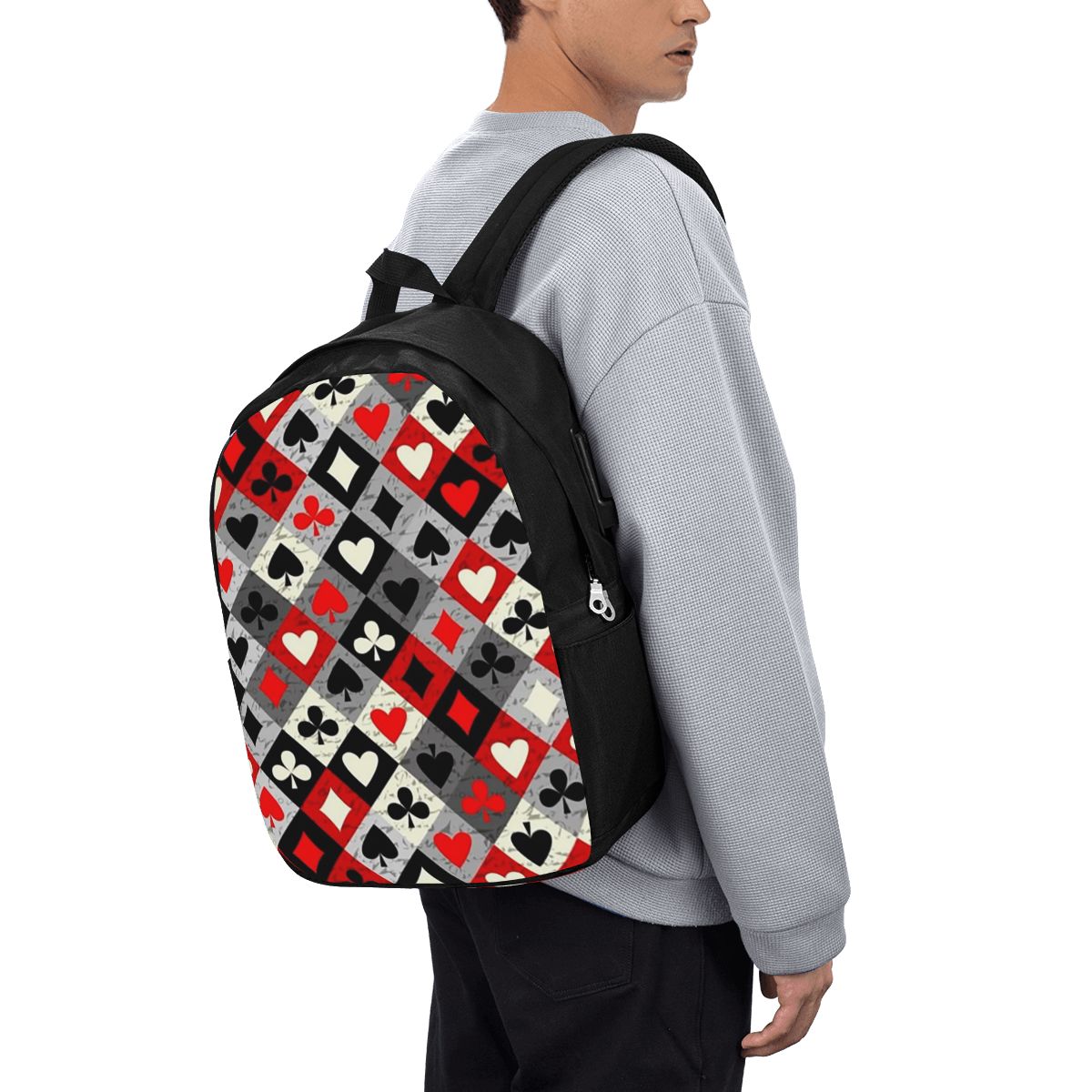 Playing Cards Poker Print Back - Women Bags College 리뷰 및 가격
