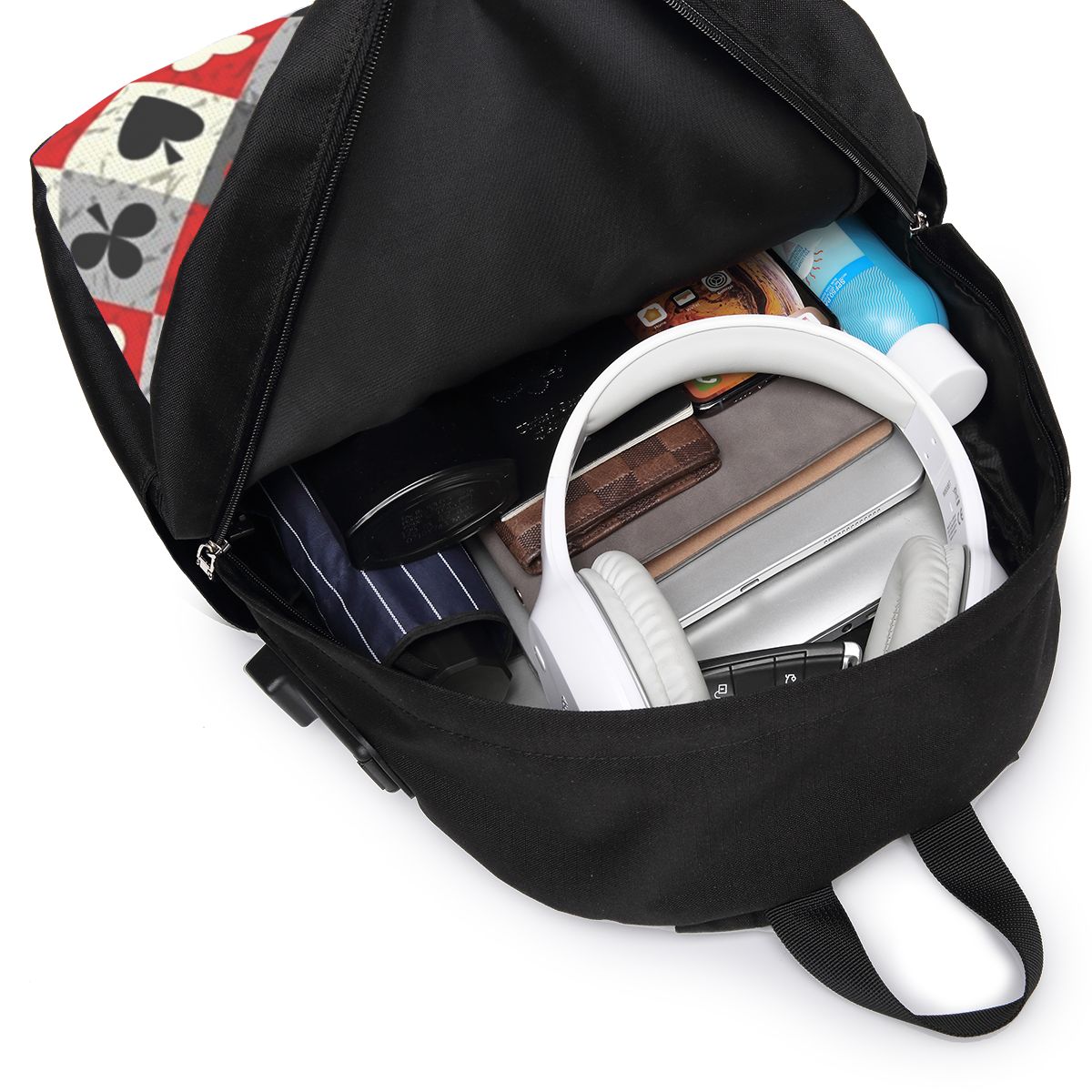 Playing Cards Poker Print Back - Women Bags College 리뷰 및 가격