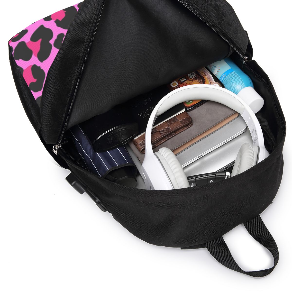 Hot Pink Leopard Print Backpac - Women Bags College 리뷰 및 가격