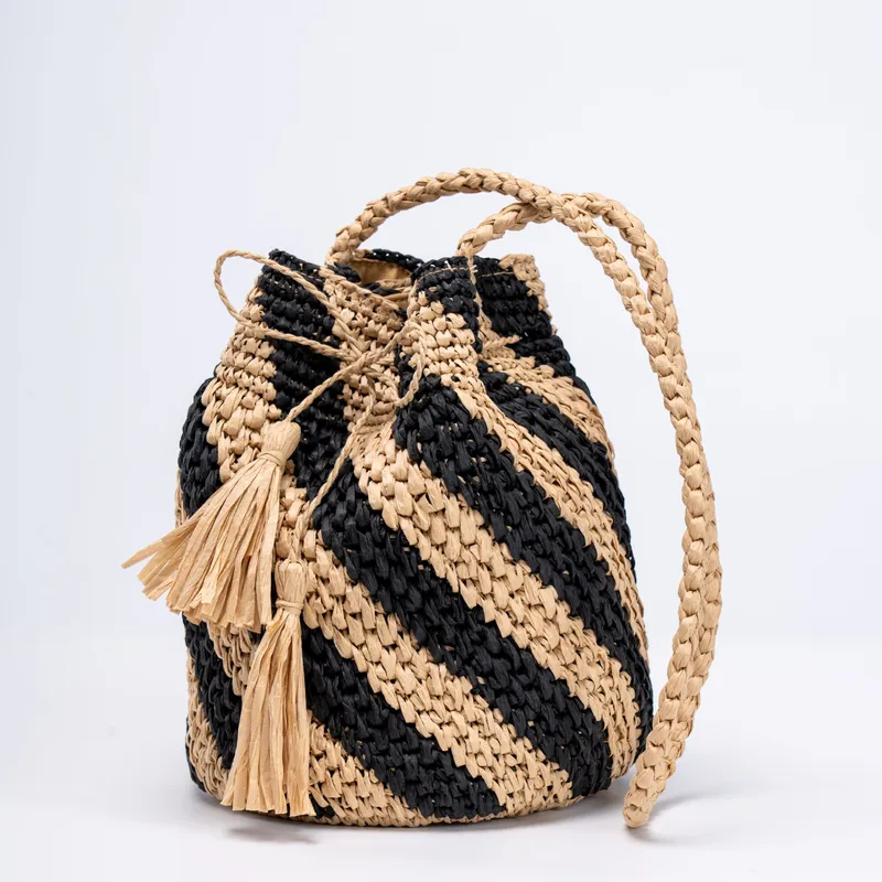 Striped straw handwoven messen - Women'S Bag 리뷰 및 가격