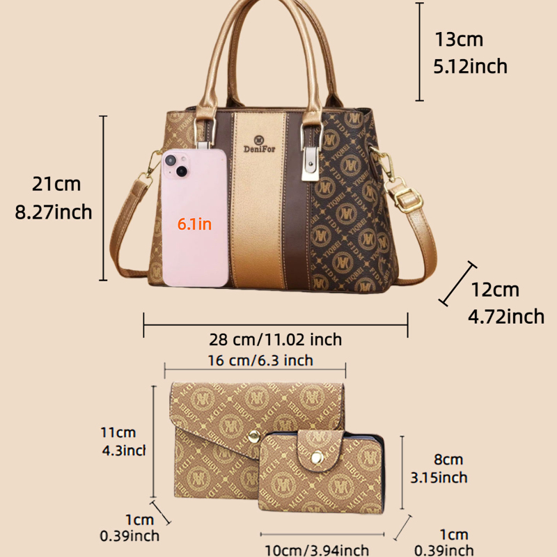 3-piece set of women's handbag - Women Bags Luxury 리뷰 및 가격
