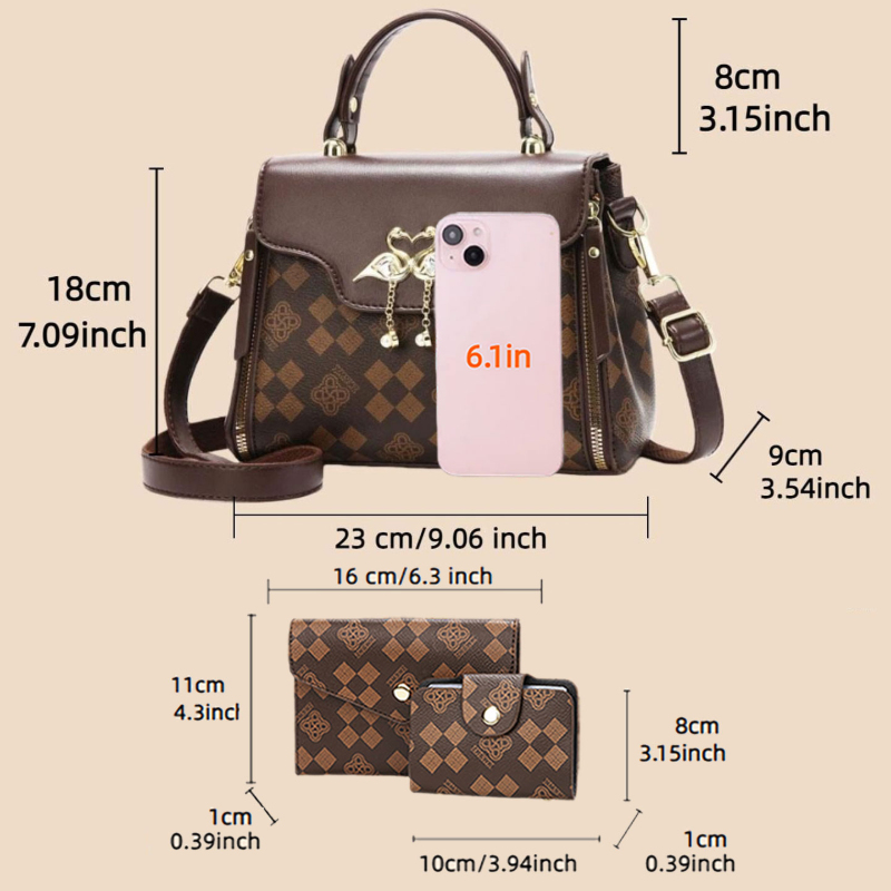 3-piece women's bag set, light - Women Bags Luxury 리뷰 및 가격