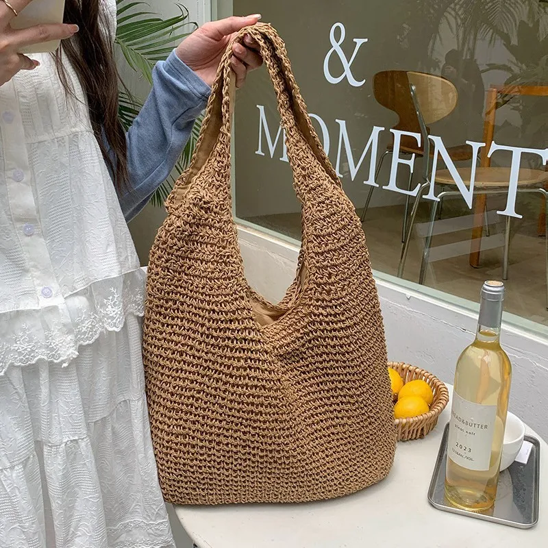 High-end hand-woven straw tote - Women'S Bag 리뷰 및 가격