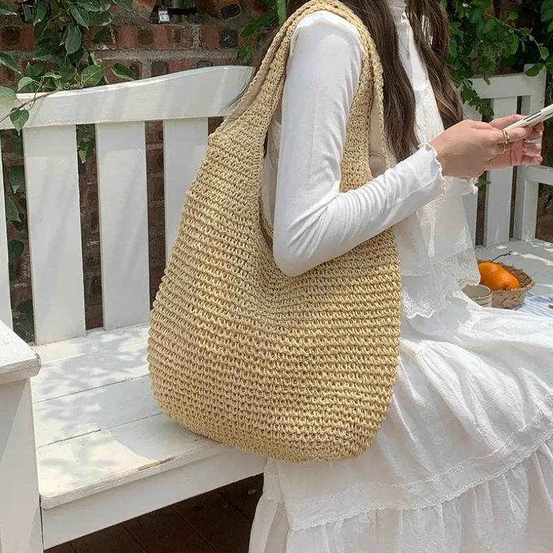 High-end hand-woven straw tote - Women'S Bag 리뷰 및 가격