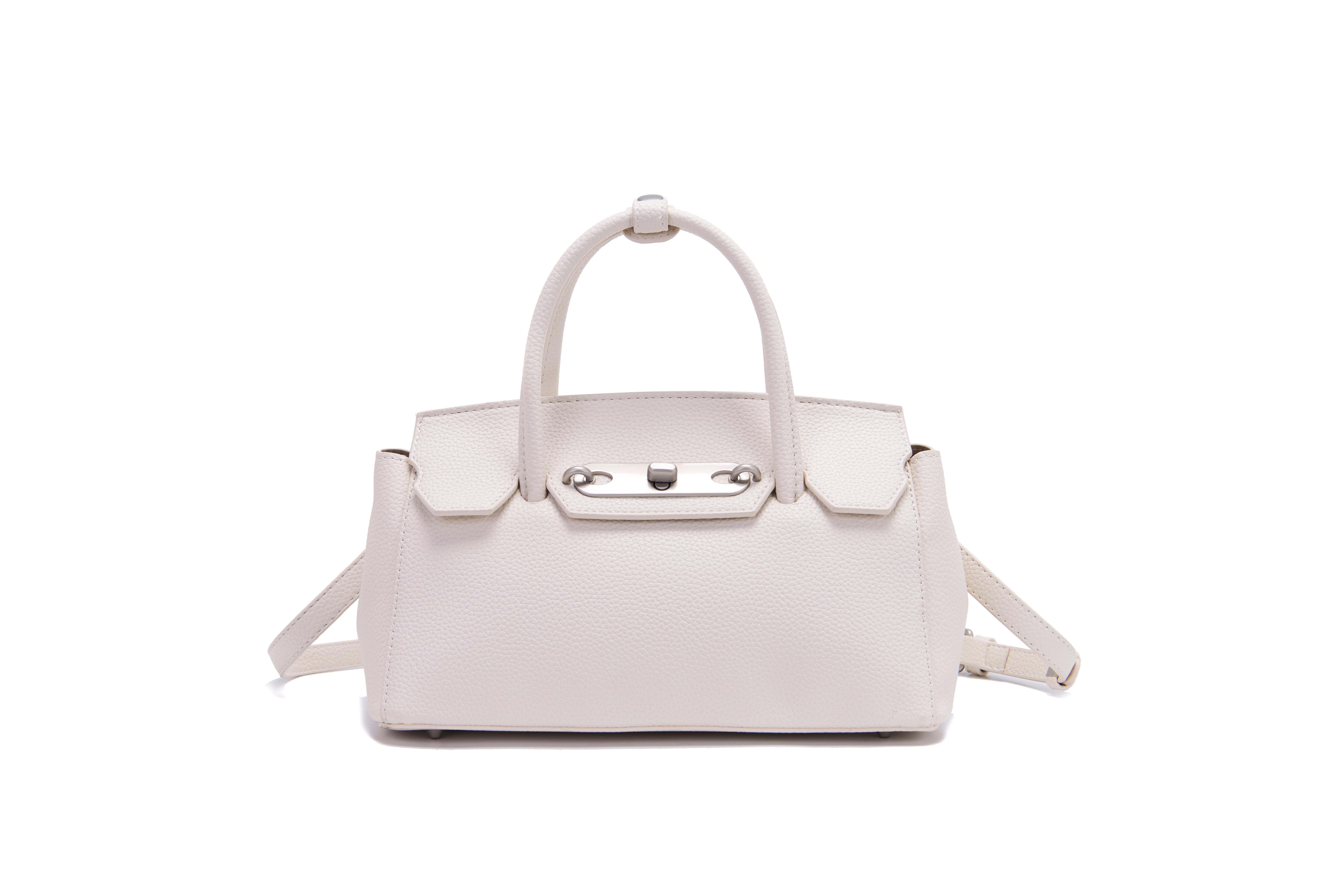 Women Off White Leather Top Ha - Top Handle Structured 리뷰 및 가격