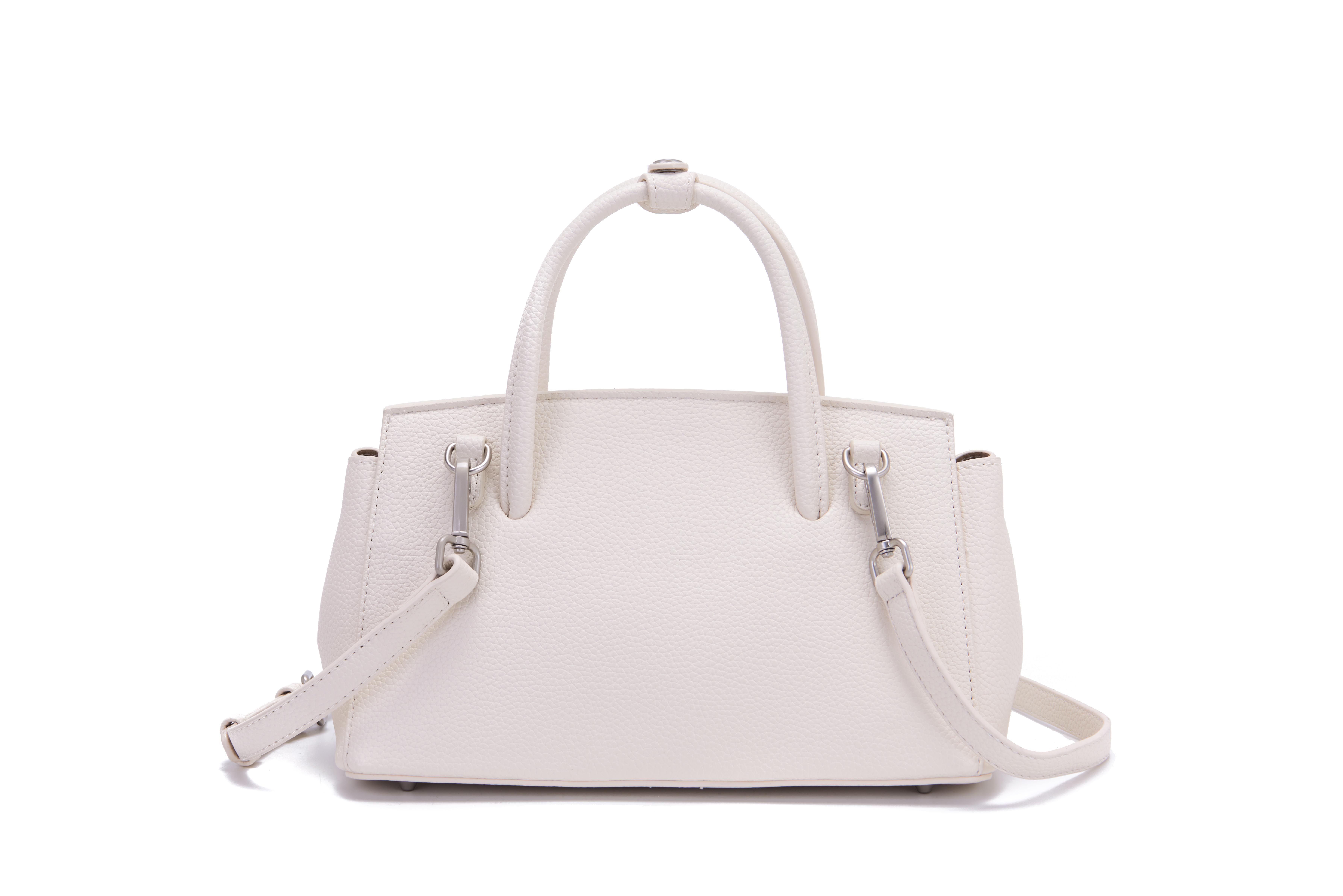 Women Off White Leather Top Ha - Top Handle Structured 리뷰 및 가격