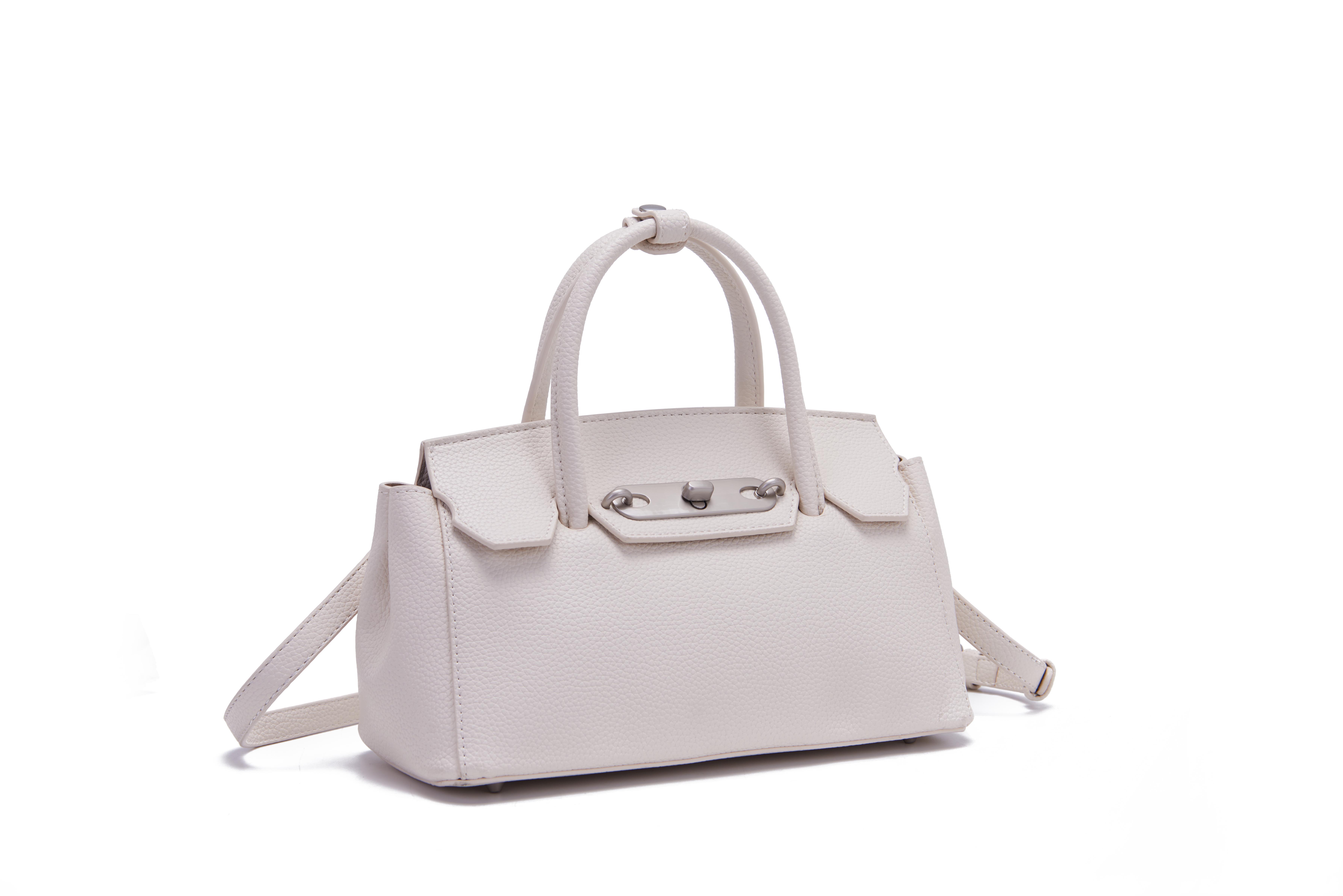 Women Off White Leather Top Ha - Top Handle Structured 리뷰 및 가격