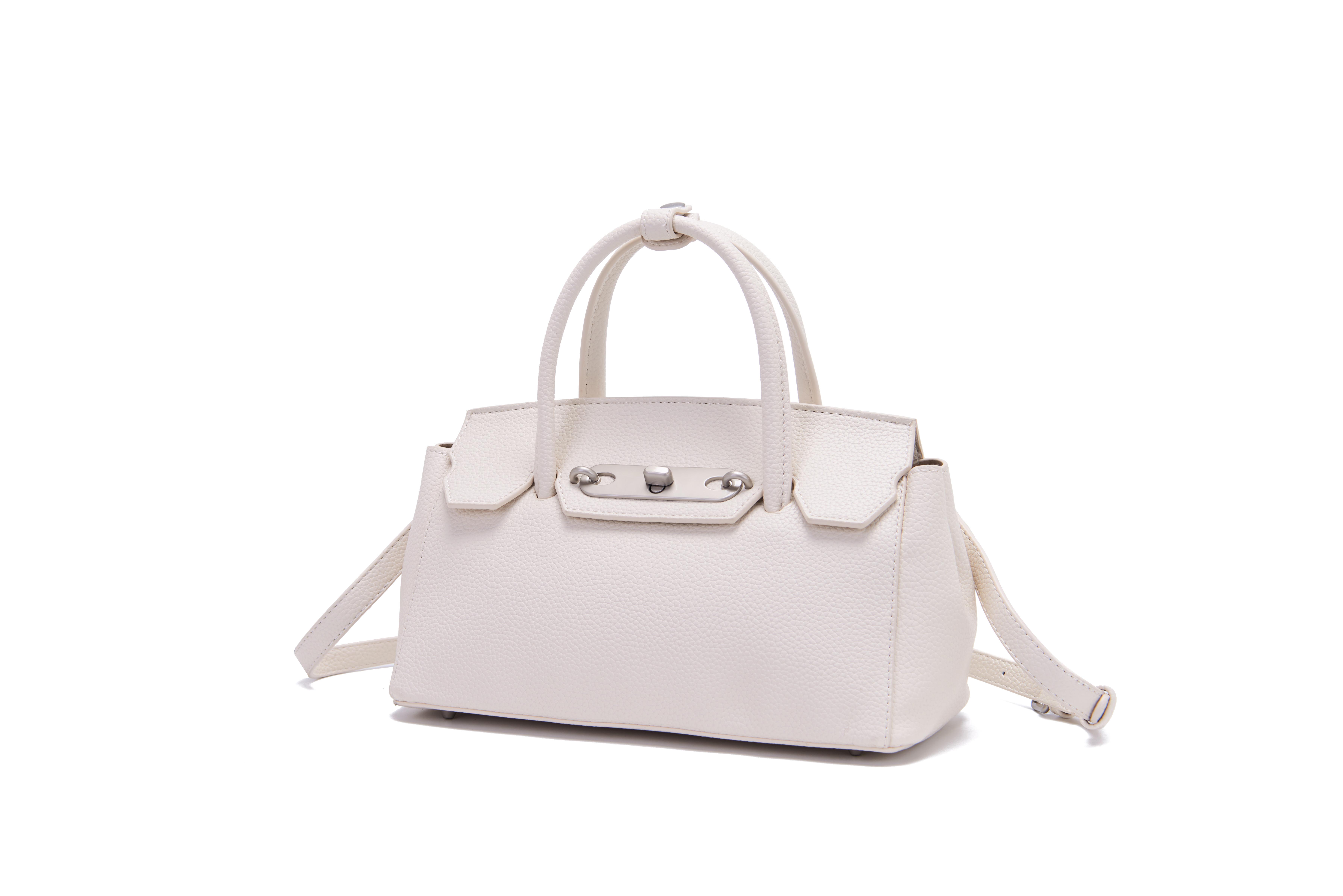 Women Off White Leather Top Ha - Top Handle Structured 리뷰 및 가격