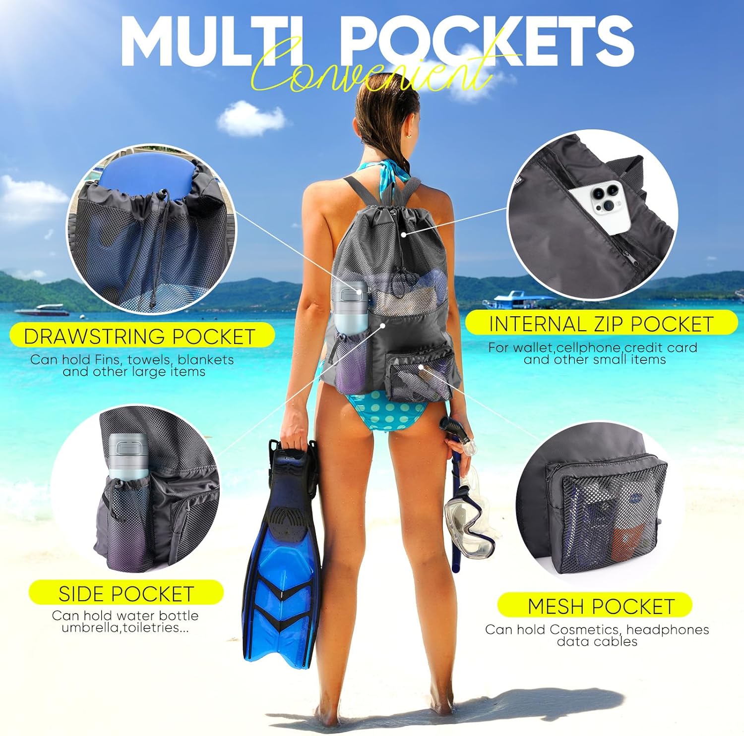 Swim Mesh Beach Bag, Waterproo - Women'S Bag 리뷰 및 가격