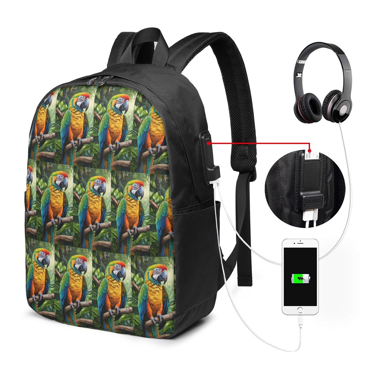 Cute Macaw Parrots Backpack Tr - Women Bags College 리뷰 및 가격