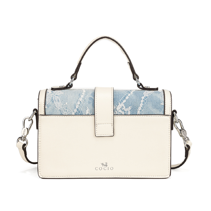 Women Blue Snake Print Lace Pa - Top Handle Structured 리뷰 및 가격