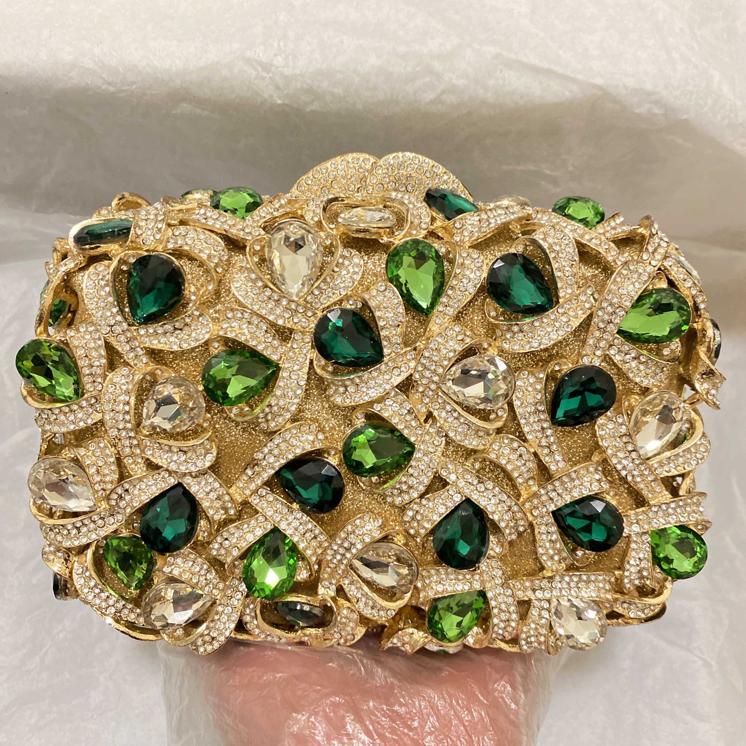 Large AB Rhinestone Crystal Cl - Women Bags Golden 리뷰 및 가격