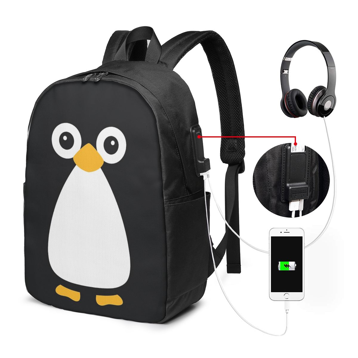 Cute Vector Penguin Backpack T - Women Bags College 리뷰 및 가격