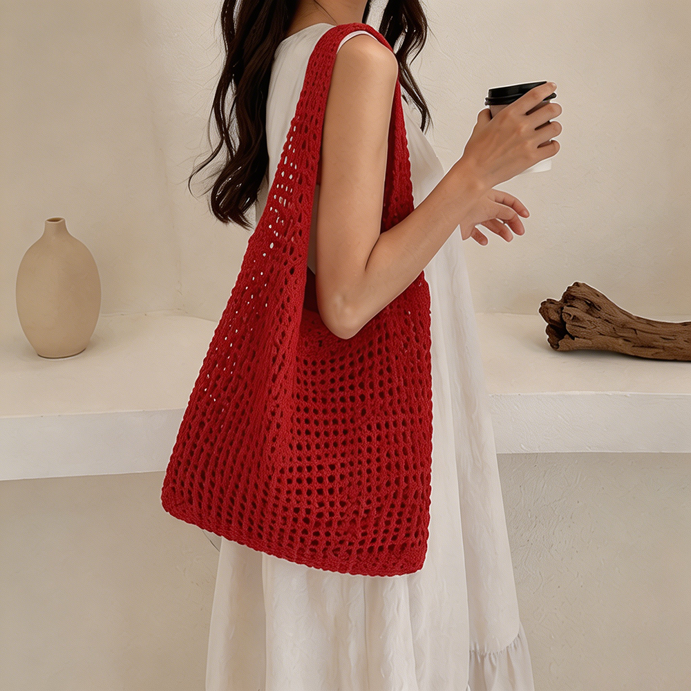 Crochet Bag Handmade Hollow Ou - Women Bags Handmade 리뷰 및 가격
