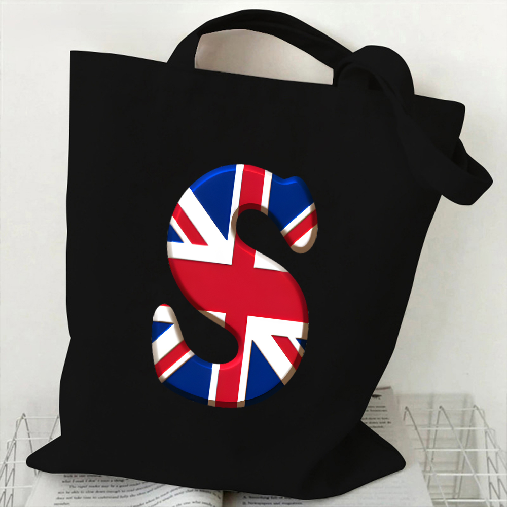 A-Z 26 Letter Canvas Tote Bag  - Women Bags In Uk 리뷰 및 가격