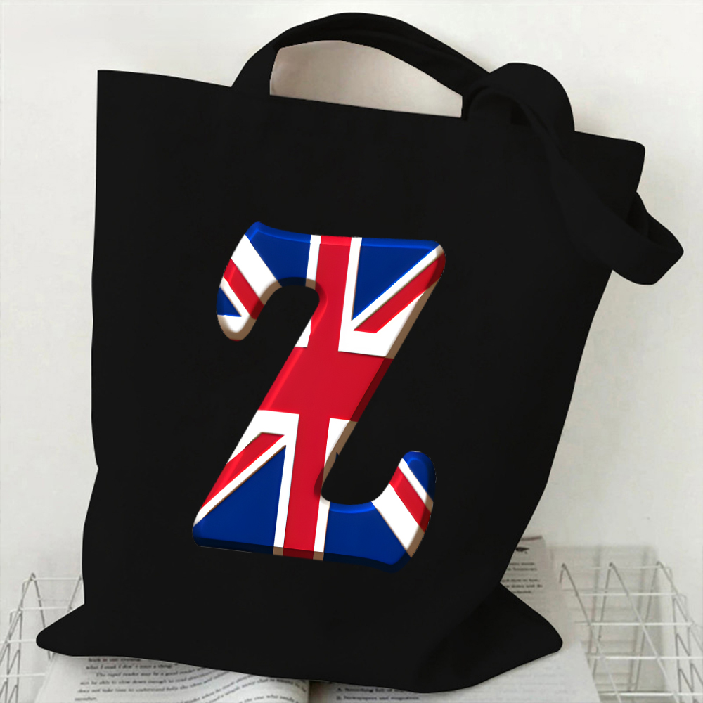 A-Z 26 Letter Canvas Tote Bag  - Women Bags In Uk 리뷰 및 가격