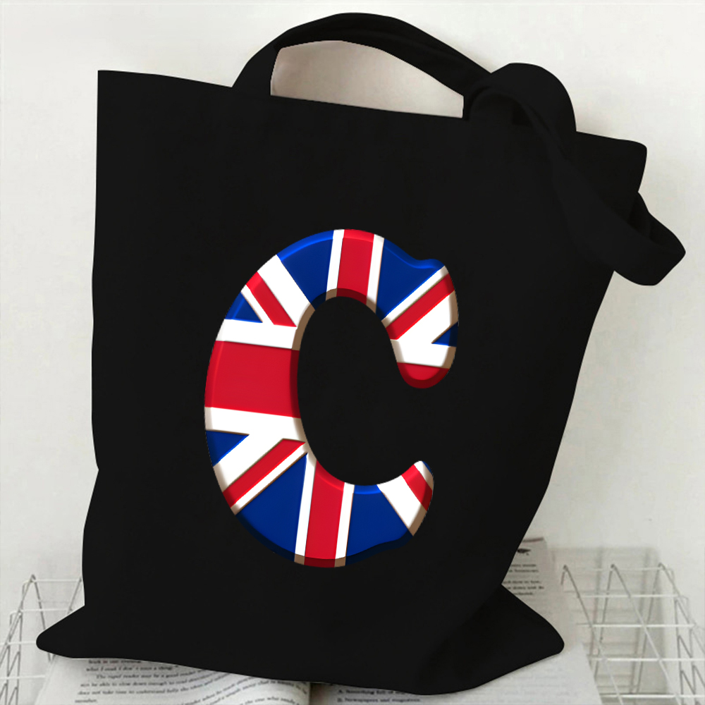 A-Z 26 Letter Canvas Tote Bag  - Women Bags In Uk 리뷰 및 가격