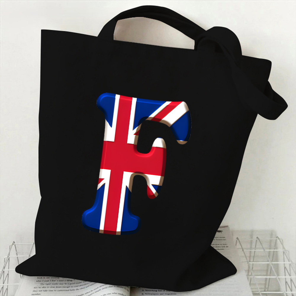A-Z 26 Letter Canvas Tote Bag  - Women Bags In Uk 리뷰 및 가격